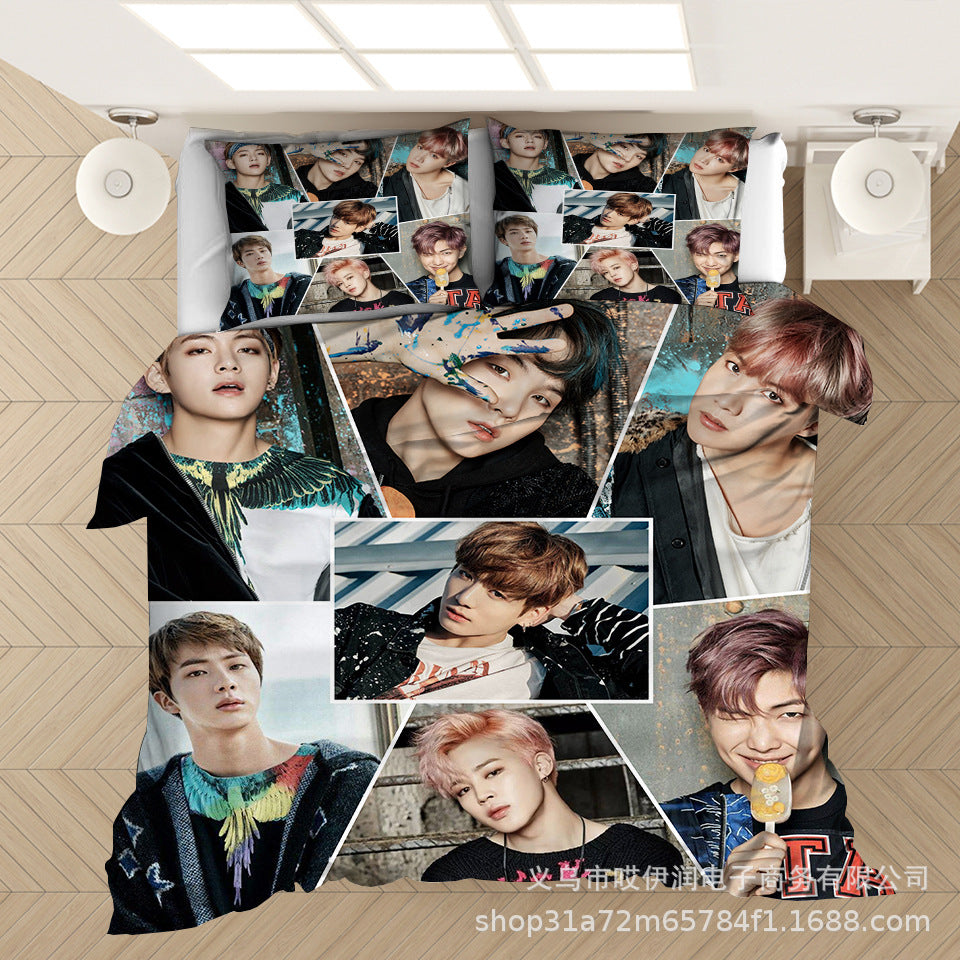 bts queen size bed sheet