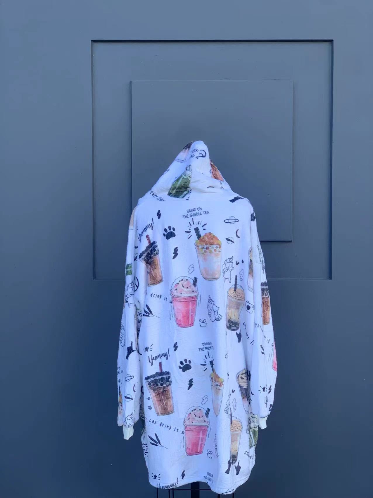 ins boba milktea oversized hoodie (1 SIZE FOR MOST)