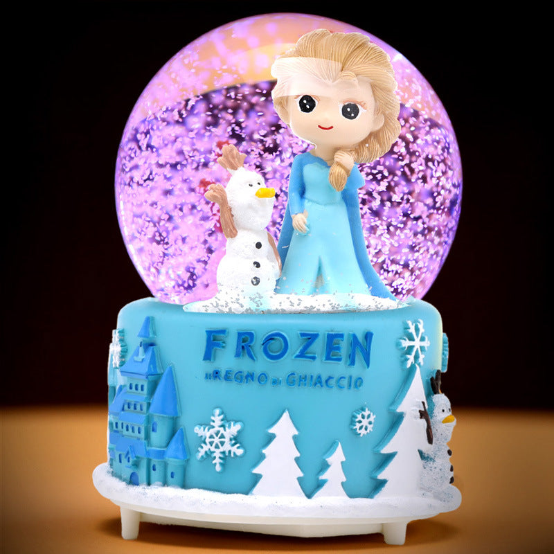 CRYSTAL MUSIC BALL -MUSIC LIGHTING SNOWING gift birthday gift girl gift