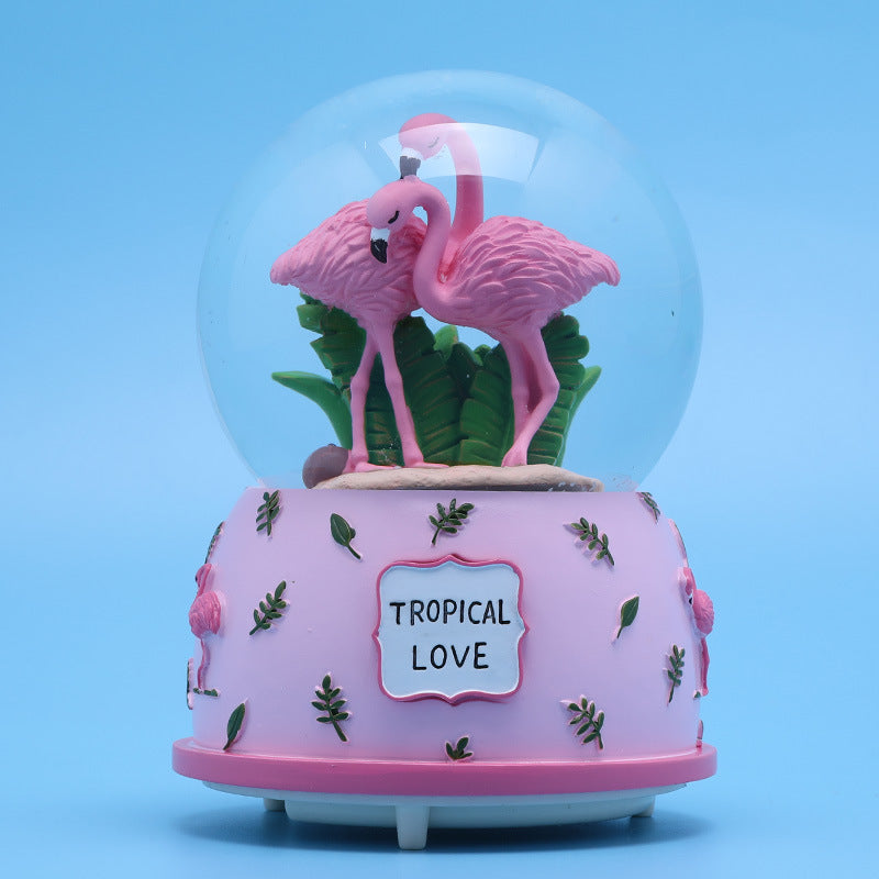 CRYSTAL MUSIC BALL -MUSIC LIGHTING SNOWING gift birthday gift girl gift