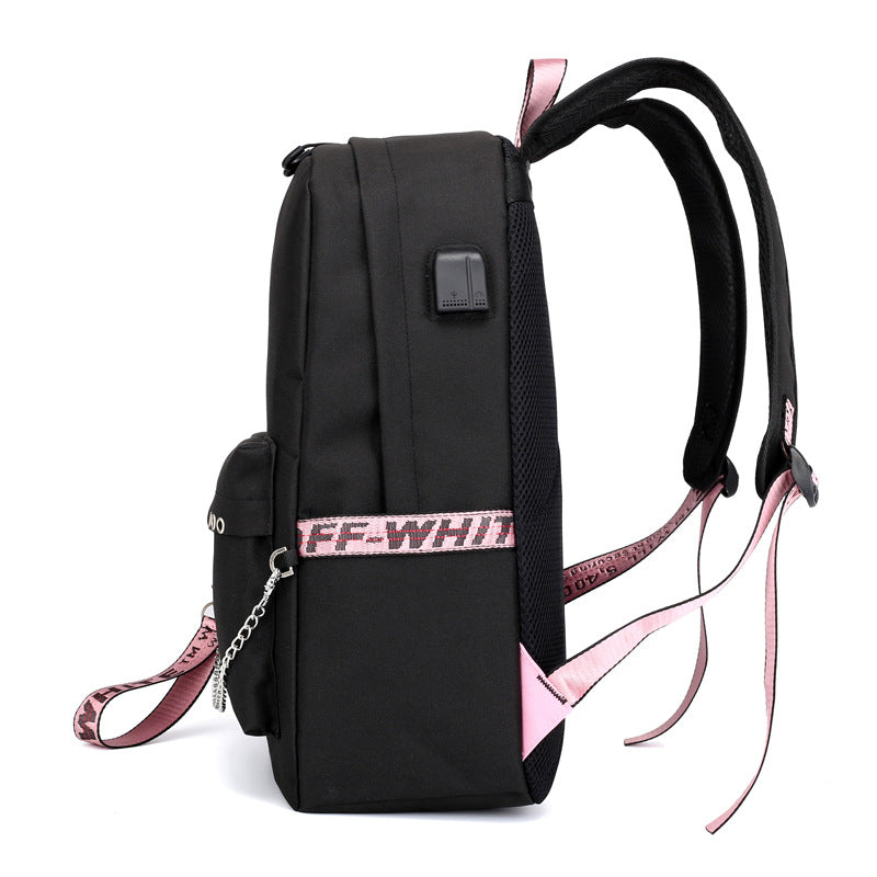 black pink school bag