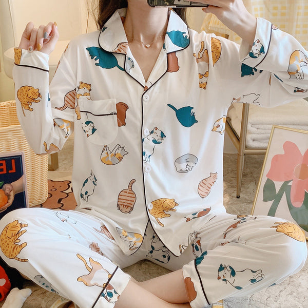 long sleeve pajamas lady pajamas