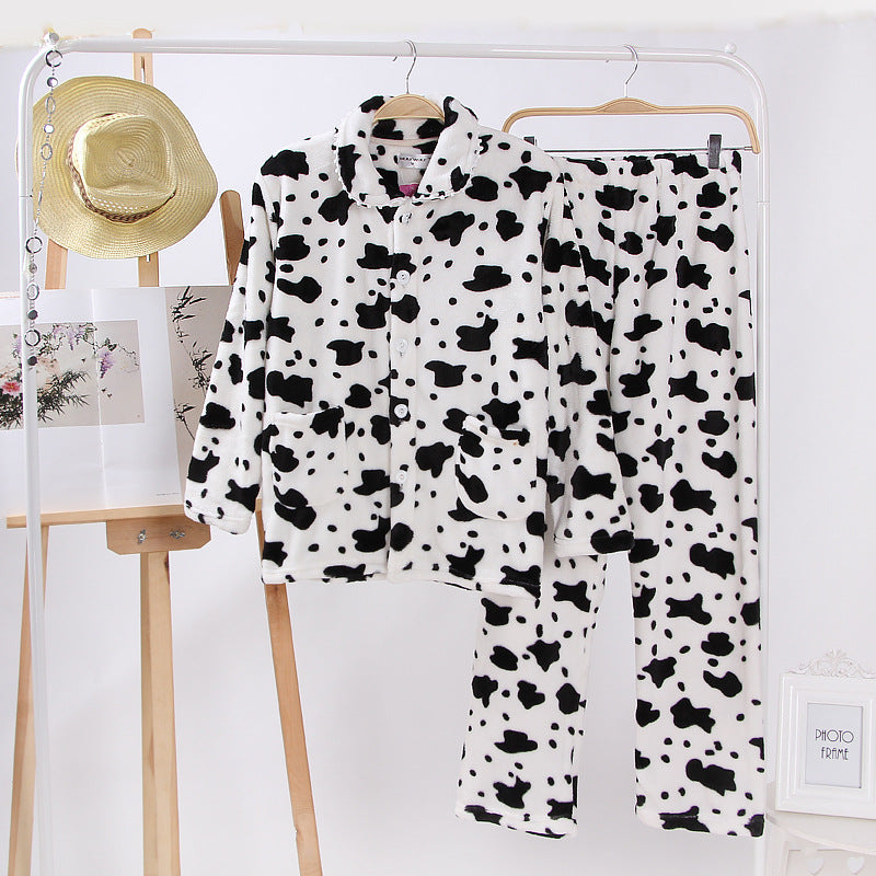 COW PRINT PAJAMAS,WINTER PAJAMAS;THICK WARM NICE PAJAMAS,DEER PAJAMS,Lady pajamas set