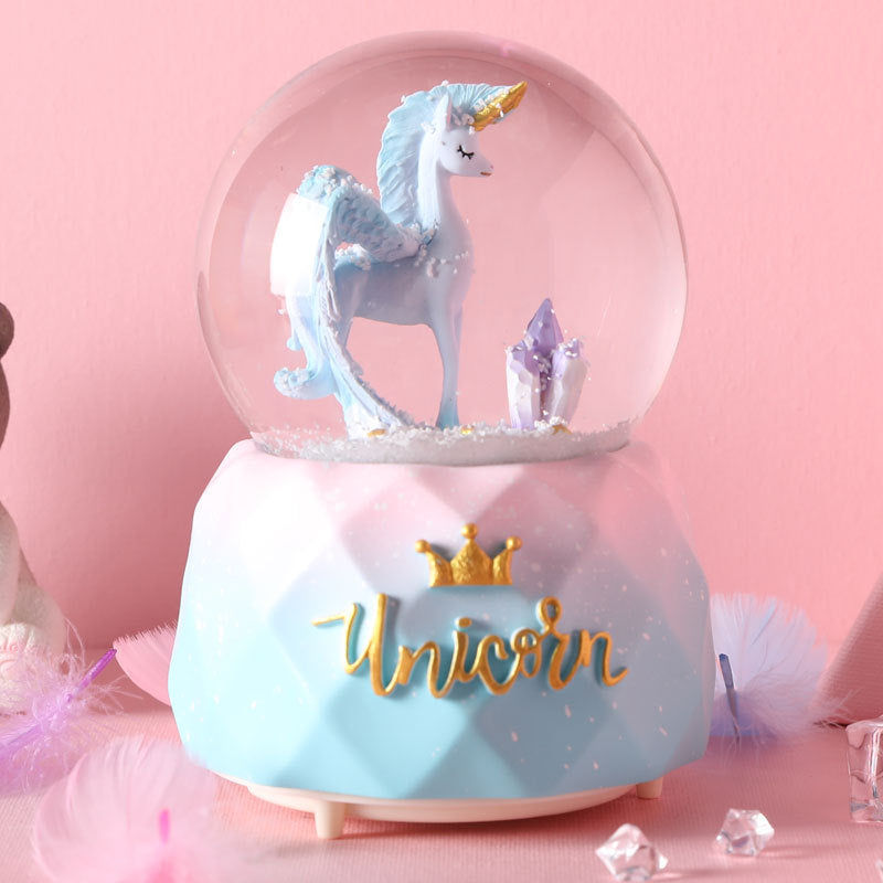 CRYSTAL MUSIC BALL -MUSIC LIGHTING SNOWING gift birthday gift girl gift