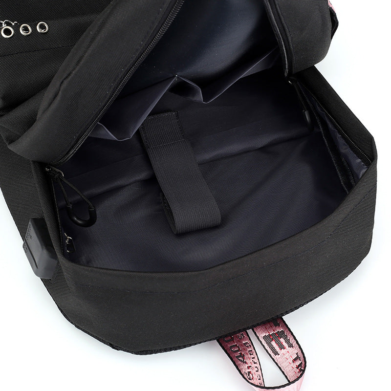 black pink school bag