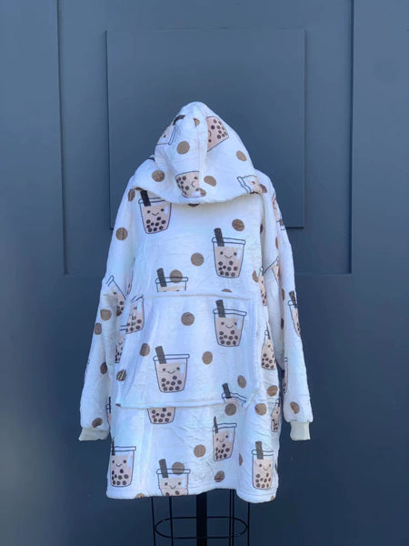 boba milktea oversized hoodie (1 SIZE FOR MOST)