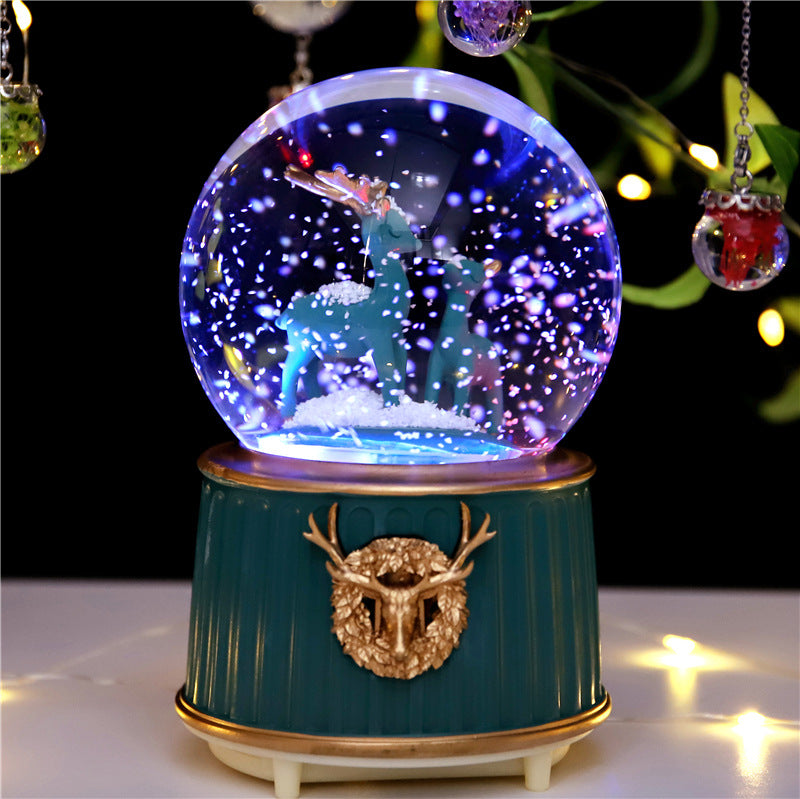 Elk CRYSTAL MUSIC BALL -MUSIC LIGHTING SNOWING gift birthday gift girl gift