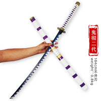Wooden Sword Demon Slayer Zoro, Law Katana Anime Japanese Samurai Sword Cosplay Collection 40 Inches