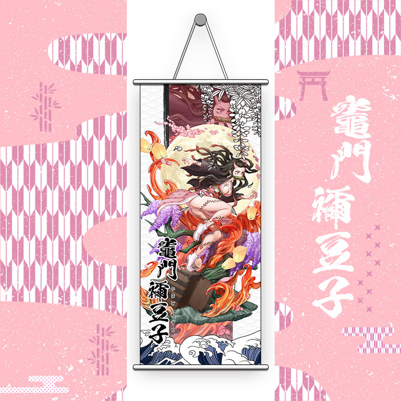 Demon Slayer Naruto Banner anime poster wall art hanging painting(medium)