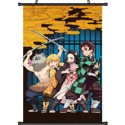 Demon Slayer One Piece Banner Poster Anime wall art hanging painting（Big）