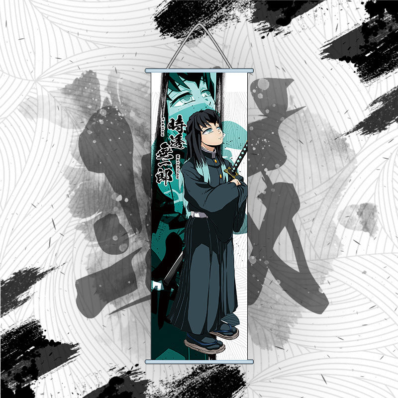 Demon Slayer One Piece Banner Poster Anime wall art hanging painting(small)