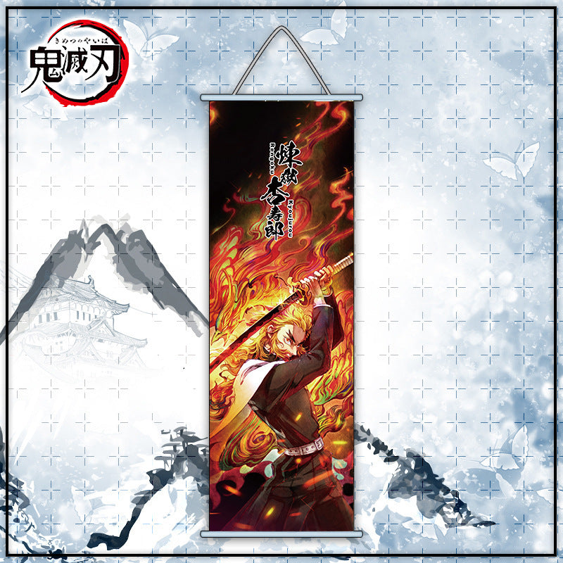 Demon Slayer One Piece Banner Poster Anime wall art hanging painting(small)