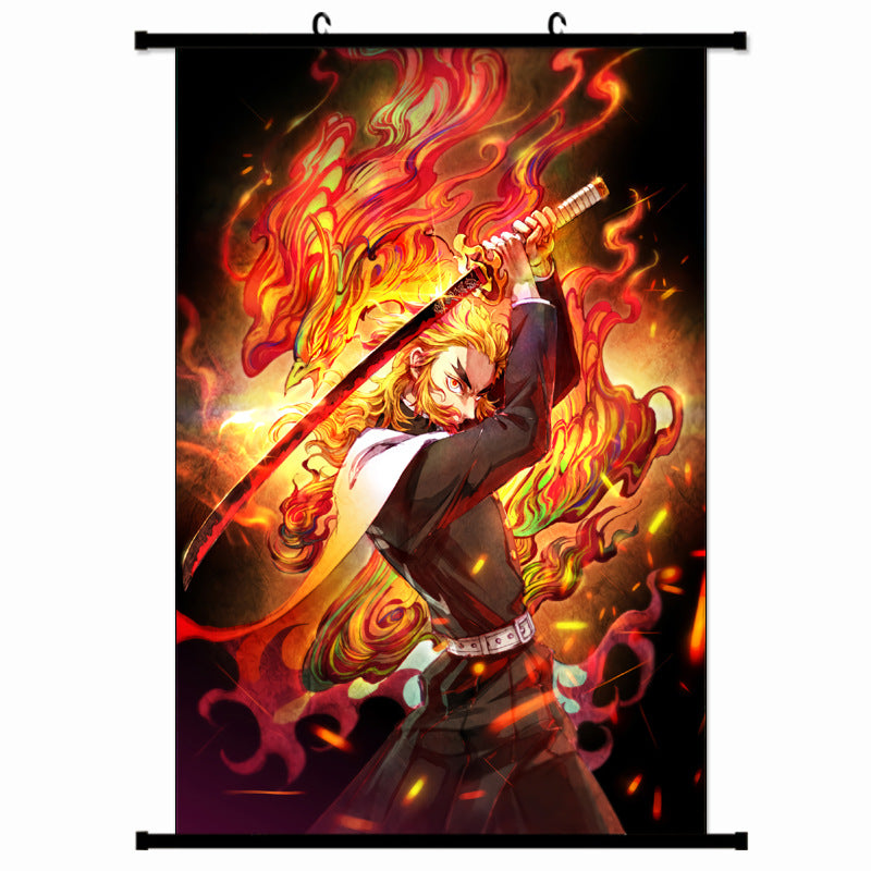 Demon Slayer One Piece Banner Poster Anime wall art hanging painting(Big)