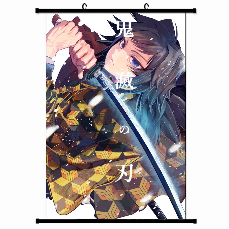 Demon Slayer One Piece Banner Poster Anime wall art hanging painting(Big)