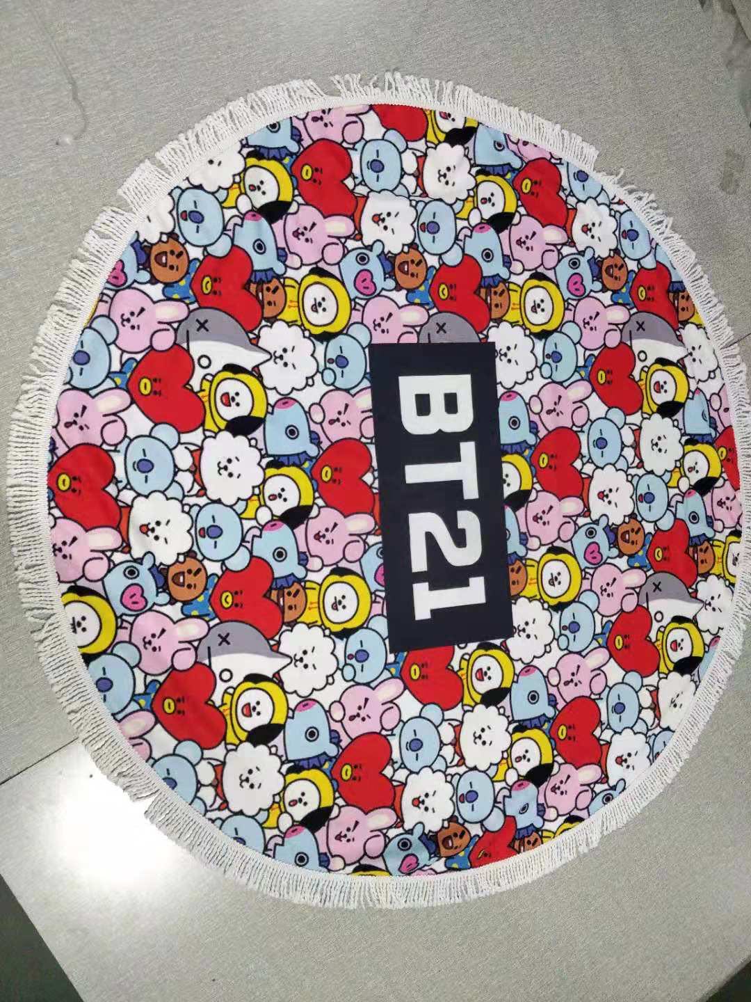 BTS-bt21 round beach 1.5 meter towel