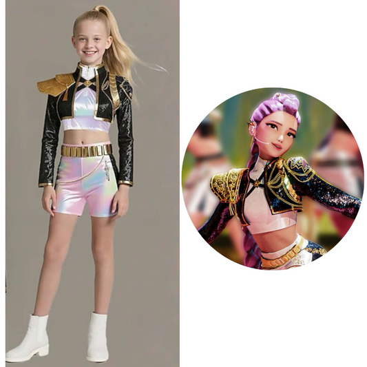 Kpop Demon Hunter Costume Kid &Adult size available Huntrix Fancy Dress Cosplay Virtual Idol Movie Girls' Carnival Performance Anime Expo