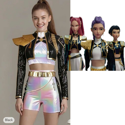 Kpop Demon Hunter Costume Kid &Adult size available Huntrix Fancy Dress Cosplay Virtual Idol Movie Girls' Carnival Performance Anime Expo