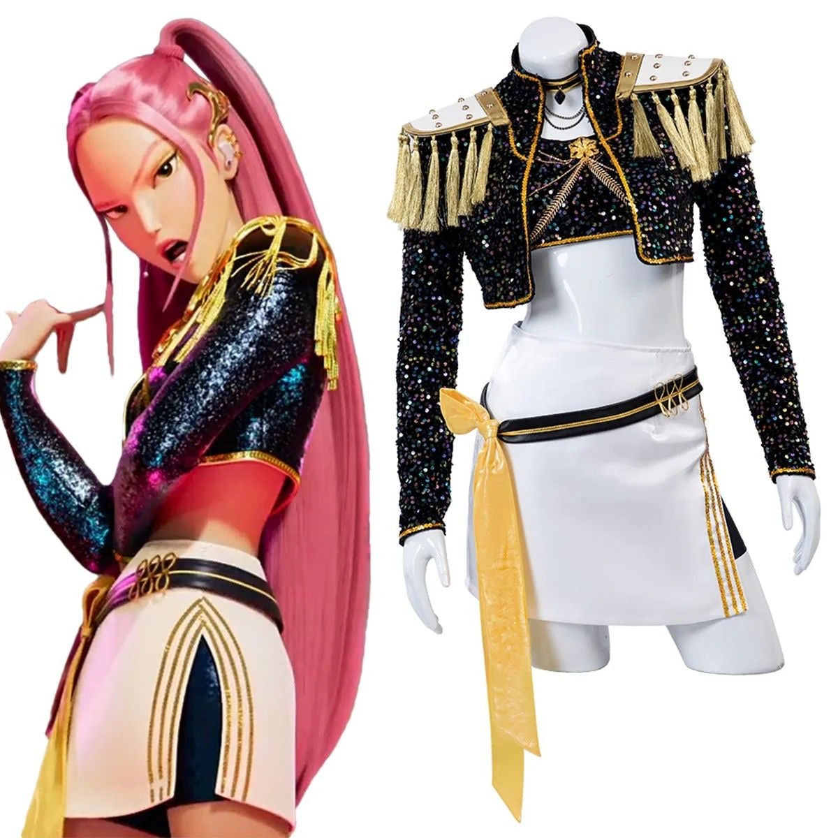 Kpop Demon Hunter Costume Kid &Adult size available Huntrix Fancy Dress Cosplay Virtual Idol Movie Girls' Carnival Performance Anime Expo