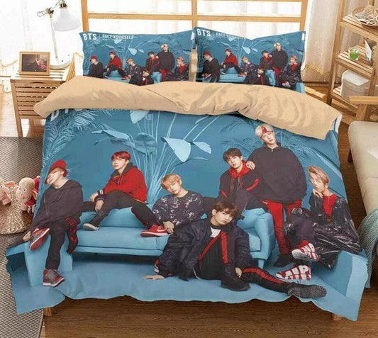 bts queen size  bed  sheet