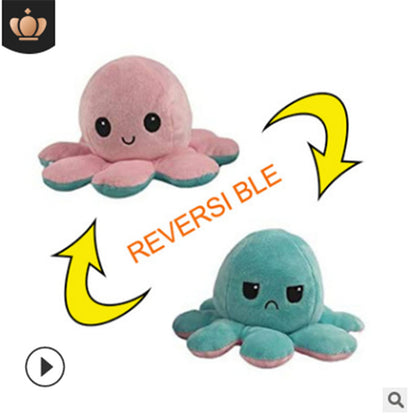 mood octopus Double-Sided Flip Reversible Octopus Plush Toy Marine Life Animals Doll AU STOCK