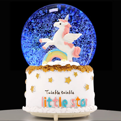 CRYSTAL MUSIC BALL -MUSIC LIGHTING SNOWING gift birthday gift girl gift