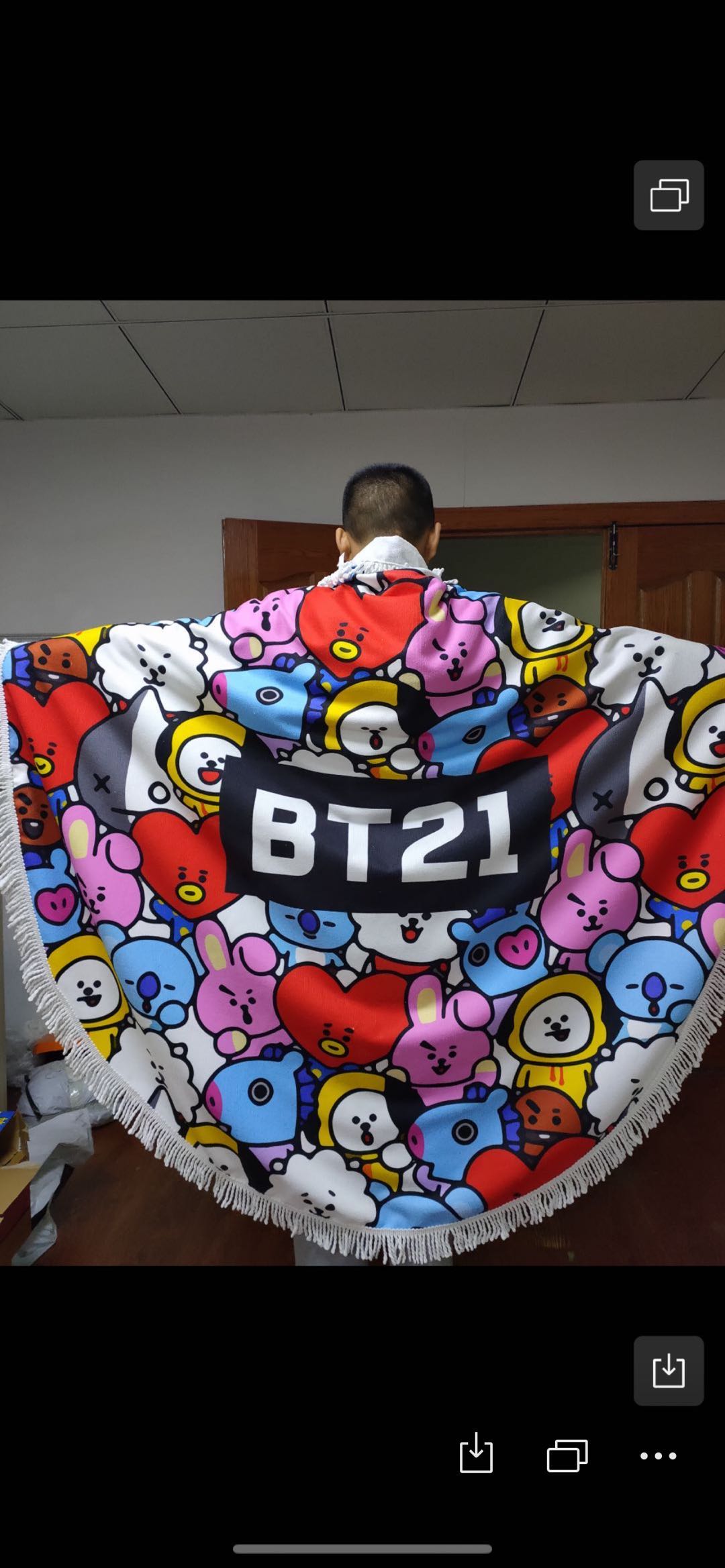 BTS-bt21 round beach 1.5 meter towel