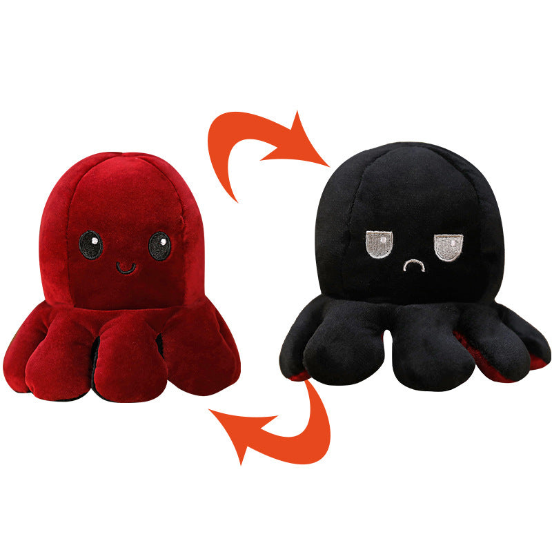 mood octopus Double-Sided Flip Reversible Octopus Plush Toy Marine Life Animals Doll AU STOCK