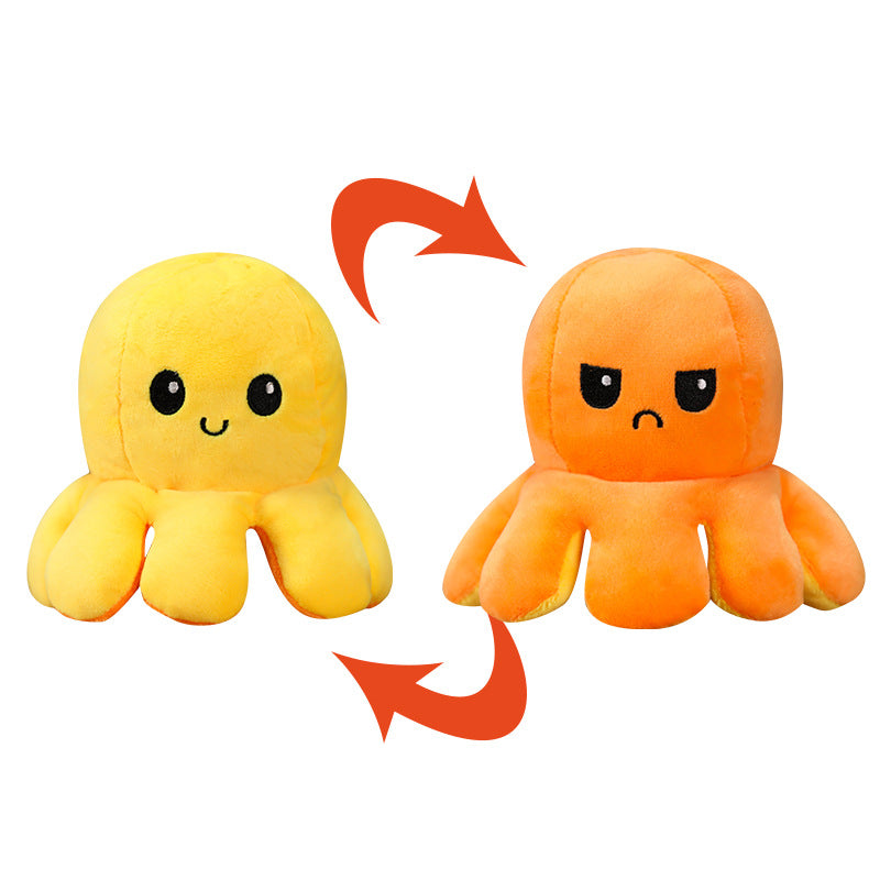 mood octopus Double-Sided Flip Reversible Octopus Plush Toy Marine Life Animals Doll AU STOCK