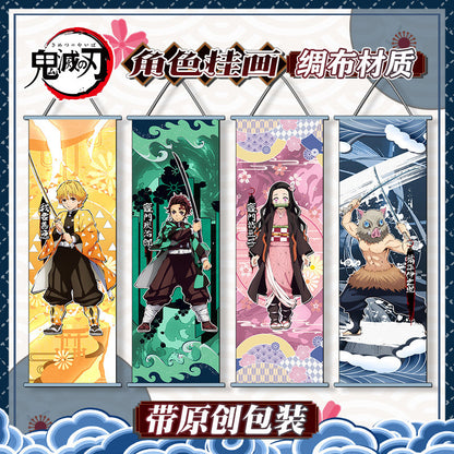 Demon Slayer One Piece Banner Poster Anime wall art hanging painting（small）