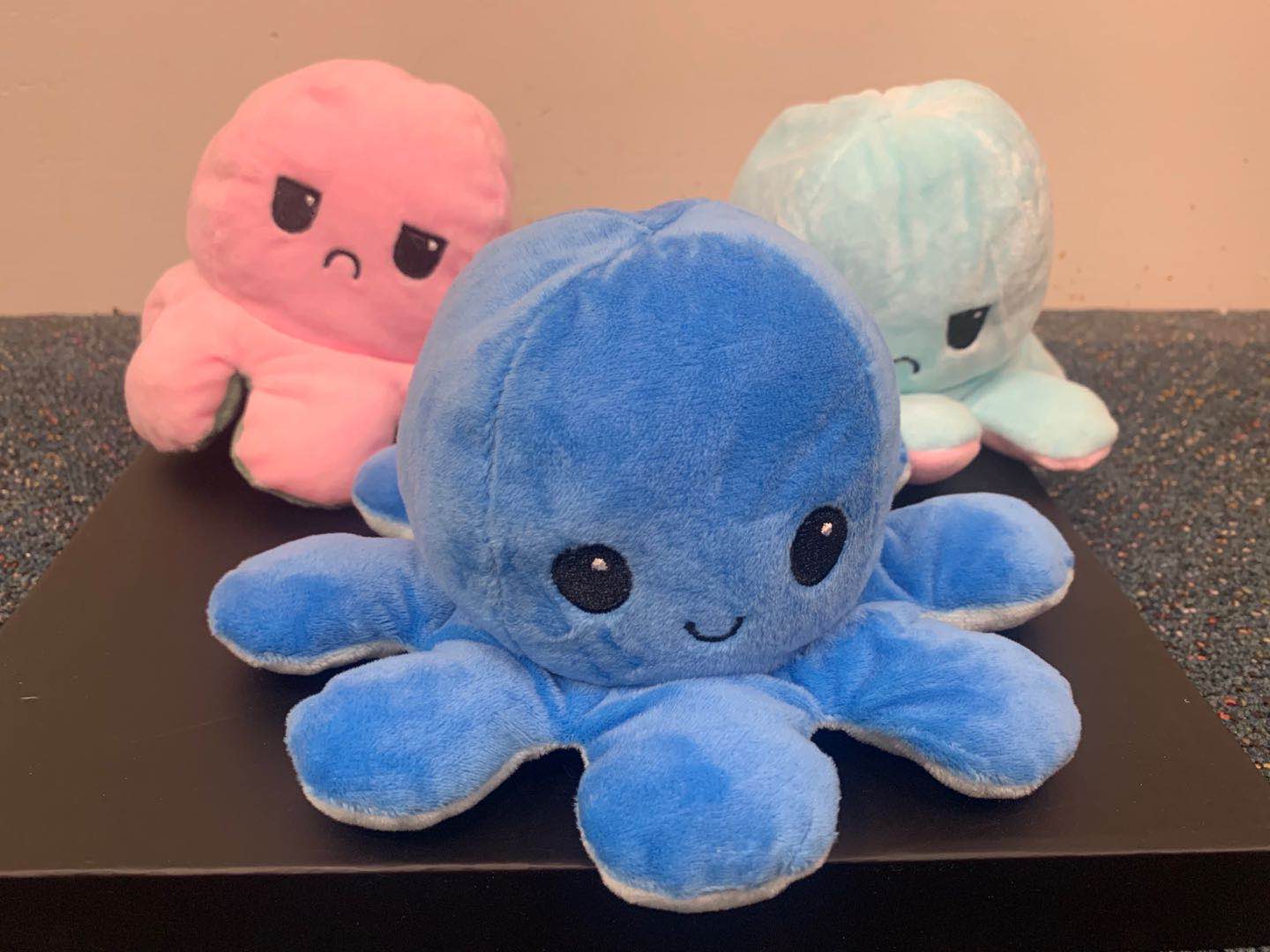 mood octopus Double-Sided Flip Reversible Octopus Plush Toy Marine Life Animals Doll AU STOCK