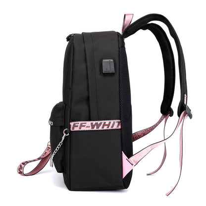 black pink school bag
