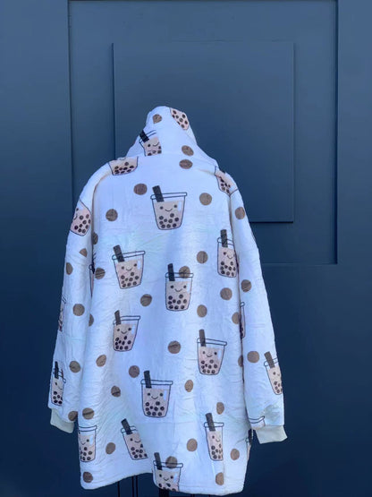 boba milktea oversized hoodie (1 SIZE FOR MOST)