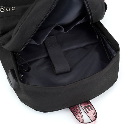 black pink school bag