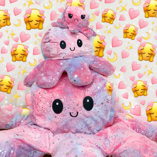 tie dye-pink&purple  jumbo change  mood , reversible octopus！！！
