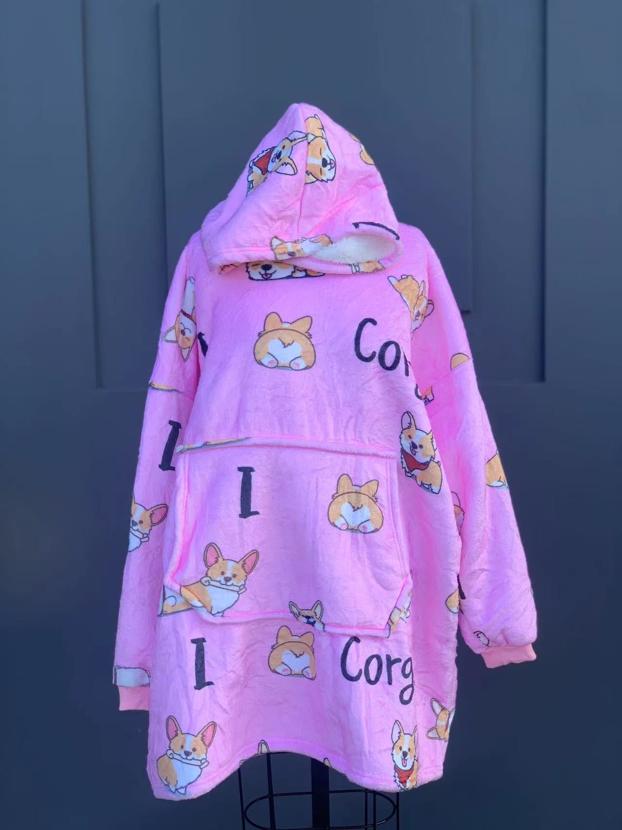 corgi oversized hoodie (1 SIZE FOR MOST)