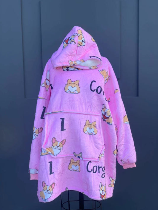 corgi oversized hoodie (1 SIZE FOR MOST)