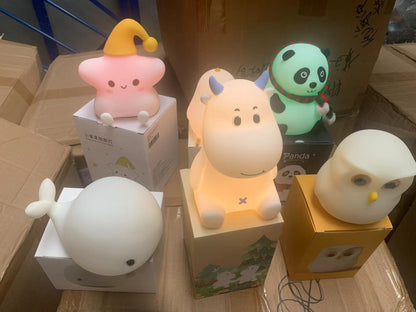 SILICONE NIHGT LIGHT, NIGHT LAMP, FEED LAMP,CUTE LAMP,ANIMAL LAMP
