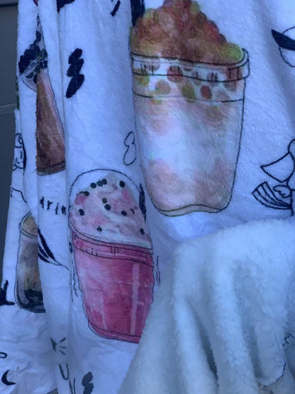 ins boba milktea oversized hoodie (1 SIZE FOR MOST)