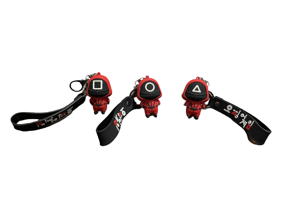 Squid Game Figure Key Chain Masked Man Keyring Doll