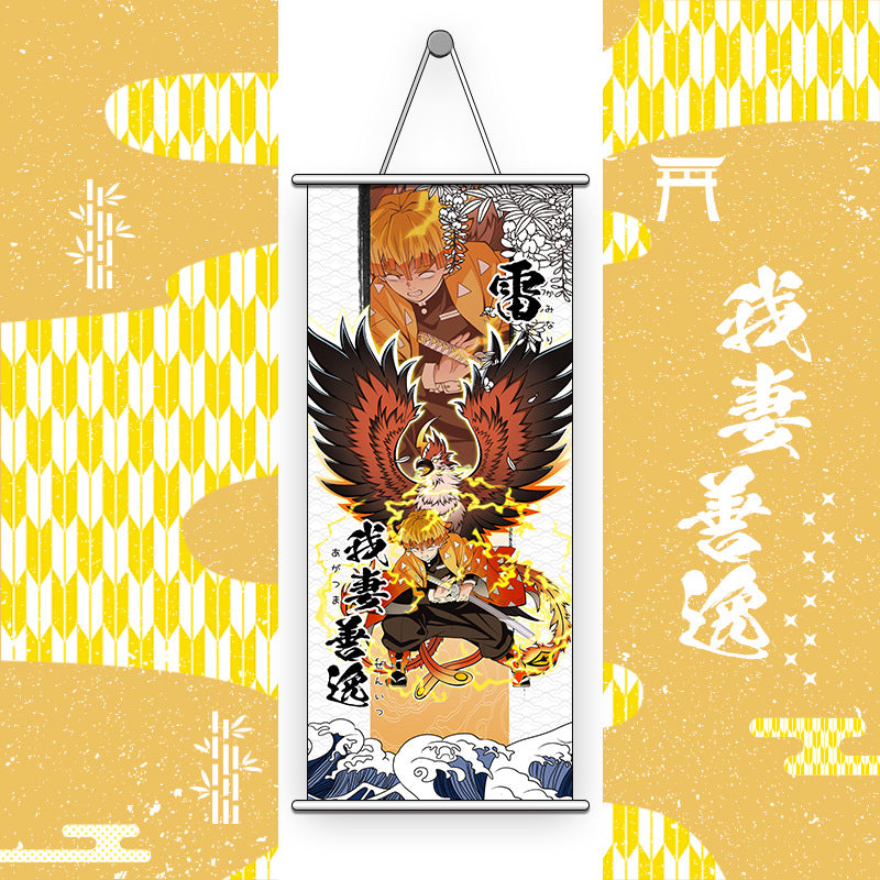 Demon Slayer Naruto Banner anime poster wall art hanging painting(medium)