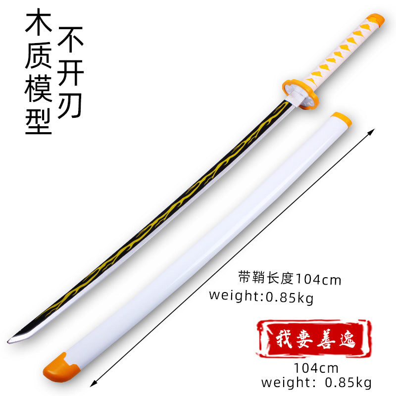 Wooden Sword Demon Slayer Zoro, Law Katana Anime Japanese Samurai Sword Cosplay Collection 40 Inches