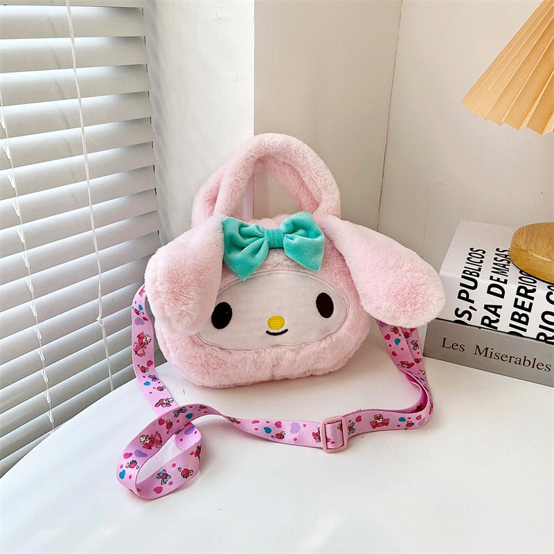 SANIRO BAG Kuromi bag Cinnamoroll Melody Cute Fluffy bag