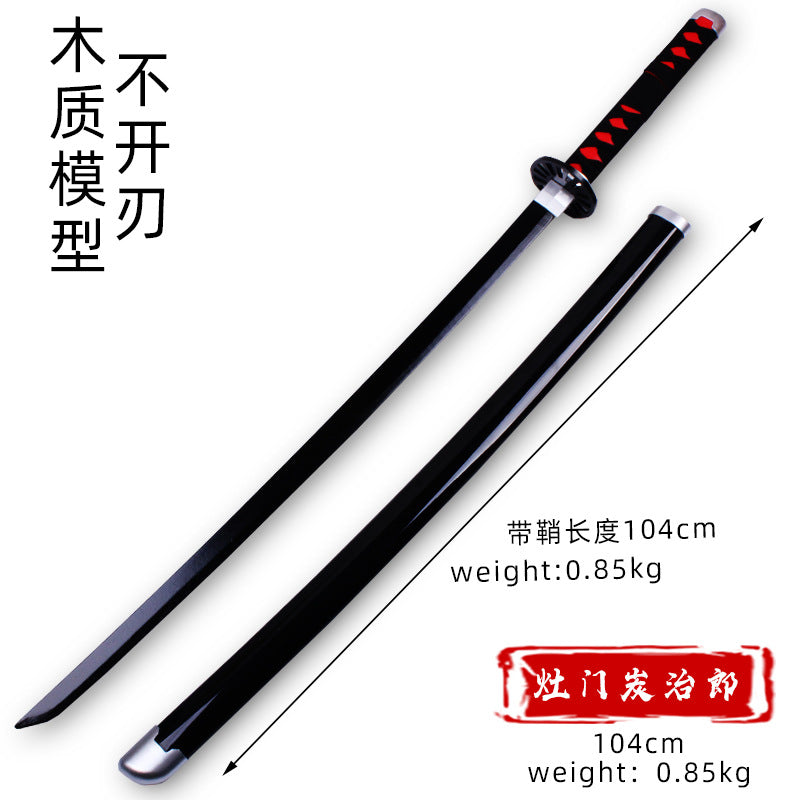 Wooden Sword Demon Slayer Zoro, Law Katana Anime Japanese Samurai Sword Cosplay Collection 40 Inches