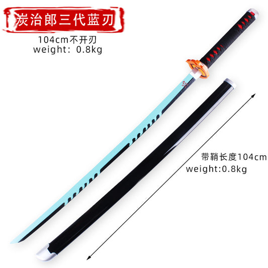 Wooden Sword Demon Slayer Zoro, Law Katana Anime Japanese Samurai Sword Cosplay Collection 40 Inches