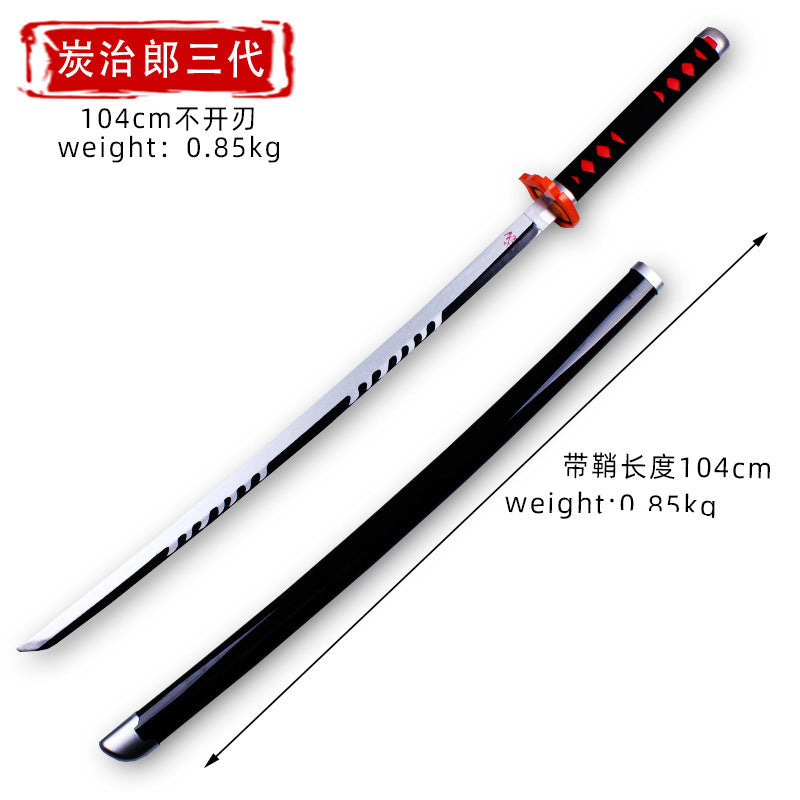 Wooden Sword Demon Slayer Zoro, Law Katana Anime Japanese Samurai Sword Cosplay Collection 40 Inches
