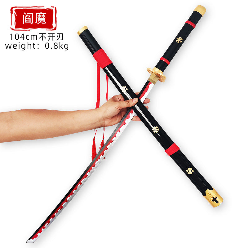 Wooden Sword Demon Slayer Zoro, Law Katana Anime Japanese Samurai Sword Cosplay Collection 40 Inches