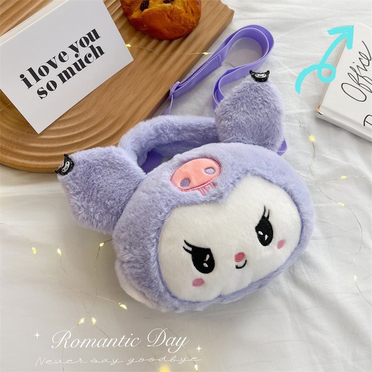 SANIRO BAG Kuromi bag Cinnamoroll Melody Cute Fluffy bag