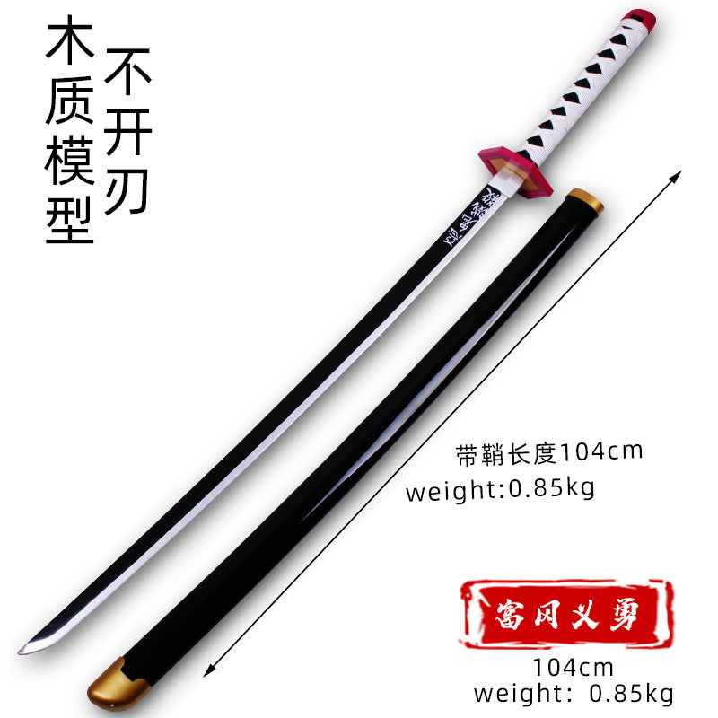 Wooden Sword Demon Slayer Zoro, Law Katana Anime Japanese Samurai Sword Cosplay Collection 40 Inches
