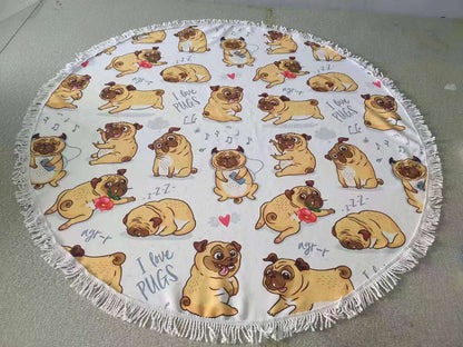 new design beach towel round towel daimeter 150cm,unicorn sloth large round beach blanket