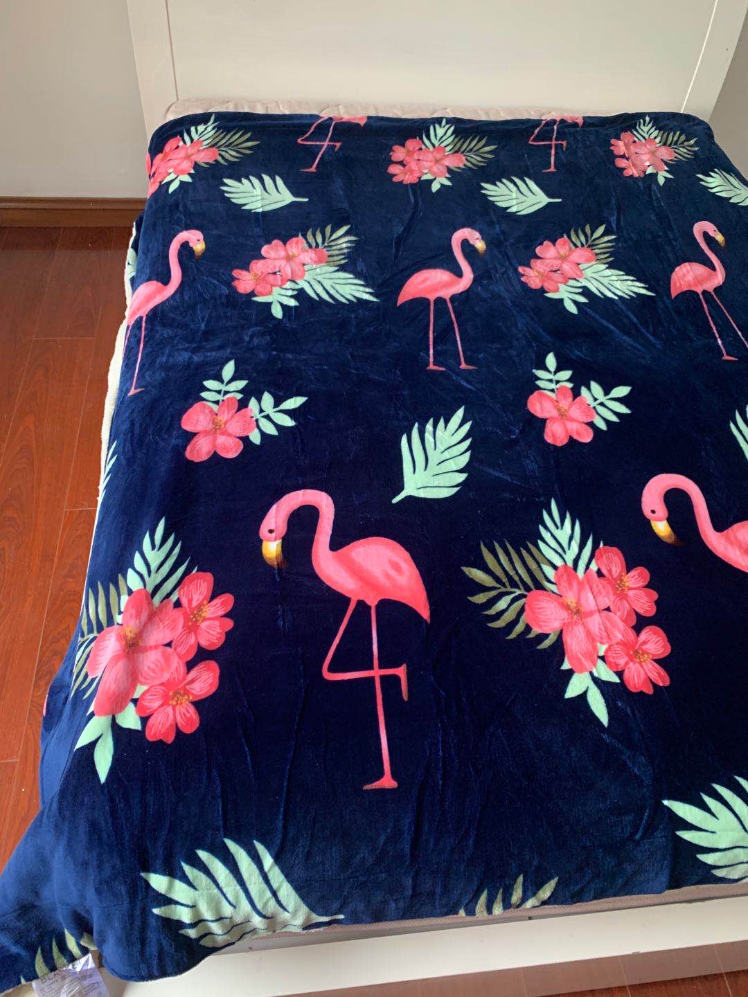 thick winter blanket flemingo flower-queen size